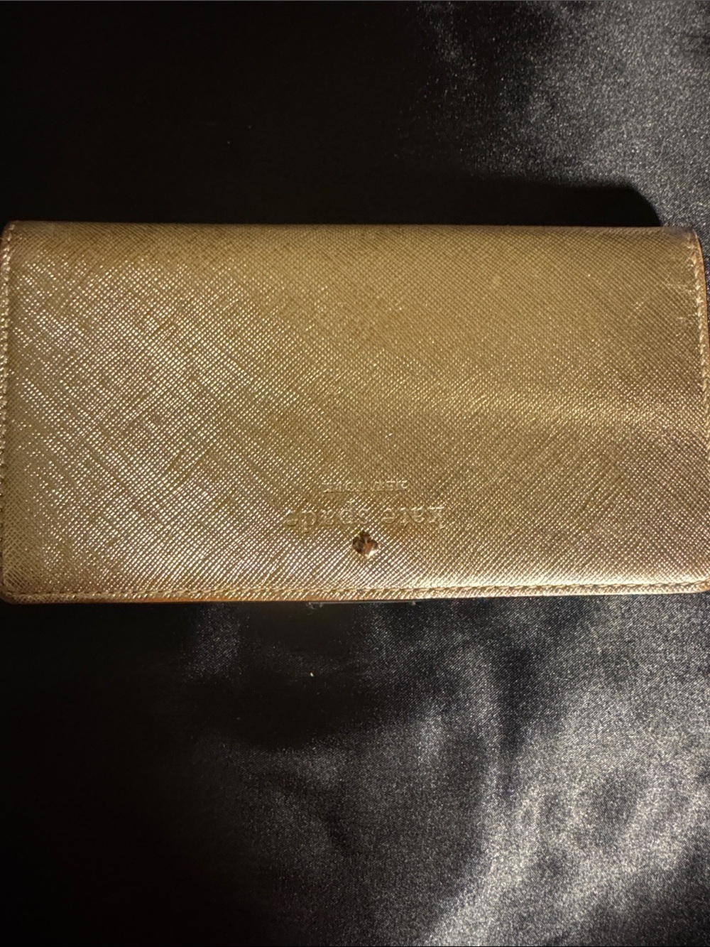 kate spade Metallic Gold Saffiano Folded Wallet
